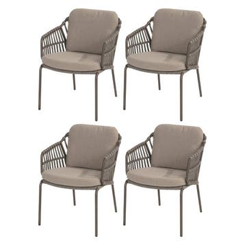 Capalbio dining tuinstoel terre 4 Seasons Outdoor set van 4, Ophalen of Verzenden, Nieuw