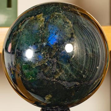 Fine Labradorite Sphere Bol - Hoogte: 9.5 cm - Breedte: 9.5