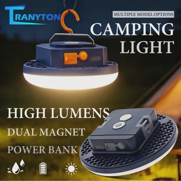 Oplaadbare Camping Lantaarn met Powerbank - 3 Lichtstanden,, Verzenden, Nieuw