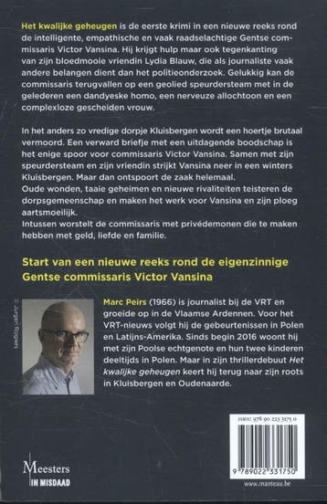 Het kwalijke geheugen / Meesters in misdaad / 1 Marc Peirs, Verzenden, Zo goed als nieuw, Marc Peirs