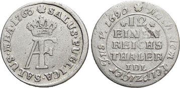 1/12 taler, daalder 1763 Pommern-unter schwedischer Beset..., Verzenden