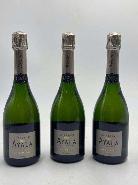 Ayala, Ayala Brut Nature - Champagne Brut Nature - 3 Flessen, Verzamelen, Wijnen