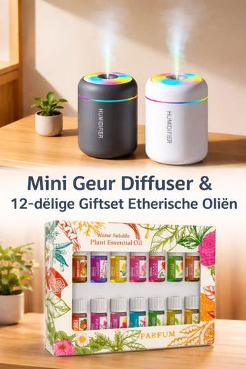 Mini geur diffuser &amp; 12 flesjes olie, Ophalen of Verzenden, Nieuw, Overige typen