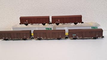 Minitrix N - 15227 - Modeltrein goederenwagon (5) - DB, Nieuw