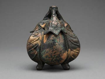 Japanese Vintage Cast Bronze Eggplant-Shaped Incense Burner