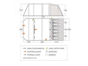 Vango opblaasbare tent lismore air tc 600 xl package, Nieuw, Tot en met 6