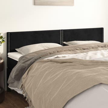 vidaXL Hoofdborden 200x5x78/88 cm fluweel zwart, Huis en Inrichting, Verzenden, Nieuw, Zwart, Stof