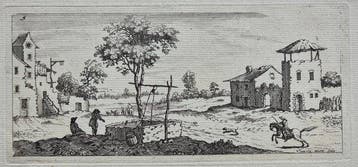 François Vivares (1709 - 1780) - Paesaggio rurale, figure e