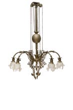 Unieke Art Deco Trekpendel Kroonluchter | 90 cm | 1930, Ophalen of Verzenden