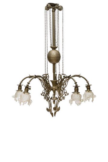 Unieke Art Deco Trekpendel Kroonluchter | 90 cm | 1930, Ophalen of Verzenden