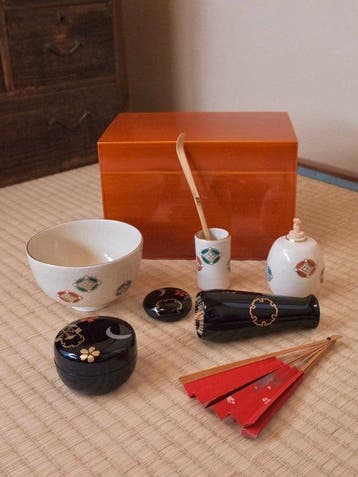 Theekom - Japanse theeceremonie-utensielenset: Chabako,