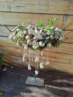 Metalen frame bloemstukhouder hoge standaard met plaat, Ophalen of Verzenden, Nieuw