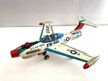 Toy Nomura - Blikken speelgoed - Jet Fighter USAF FW-988 -