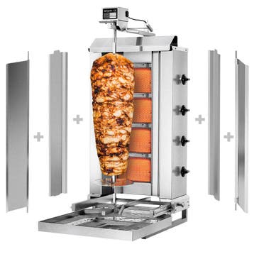 GGM Gastro | Gas Dönergrill / Shoarmagrill - Verrijdbaar - 4, Verzenden