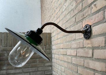 Lantaarn - Schutglas ? - Frans zwanenhals lantaarn, Antiek en Kunst
