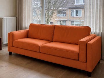 Bankstel Purmerend - 2 zits banken - Oranje, Nieuw, Stof