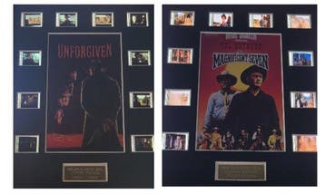 Set of 2 Mounted Cowboy 35mm Film Cells Unforgiven and The, Nieuw