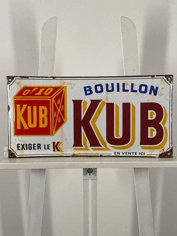 BOUILLON KUB - Emaille plaat - 50x25cm - Gemaakt van een