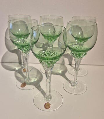 Wijnglas (6) - Kristal - 6 Boheemse wijnglazen