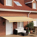 vidaXL Vervangingsdoek voor zonnescherm Geel en Wit 500 ×, Verzenden, Nieuw