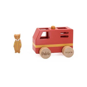 Trixie houten brandweerwagen - duur van €22,95 voor €11,48, Ophalen of Verzenden, Nieuw