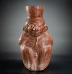 Precolumbiaans. Moche Keramisch Gevangenenvaartuig Met een