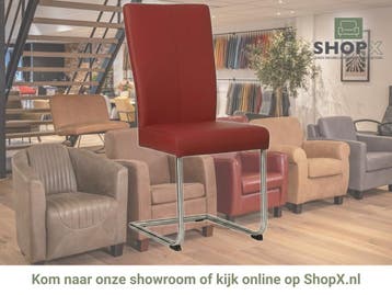 Leren eetkamerstoel Dry - Toledo Red (rood) - Sledepoot, Nieuw, Leer, Ophalen of Verzenden, Rood