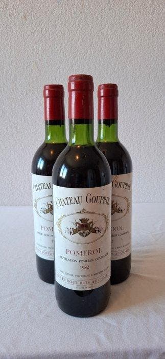 1982 Chateau Gouprie - Pomerol - 3 Flessen (0.75 liter), Nieuw