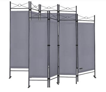 Kamerscherm Lucca Set van 2 Grijs 180x163cm (Meubelen), Verzenden