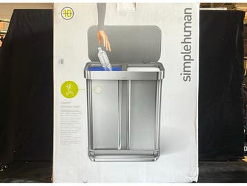 Simplehuman CW2117 - Rechthoekige pedaalemmer 58 liter - 2, Huis en Inrichting, Woonaccessoires | Prullenbakken, Verzenden, Zo goed als nieuw