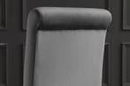 Stoel MODERN BAROCK fluweelgrijs met zilverkleurige, Huis en Inrichting, Stoelen, Ophalen of Verzenden, Nieuw