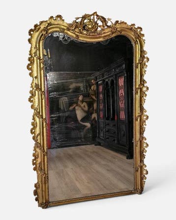 Wandspiegel - Hout, Glas