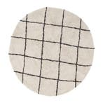 Vloerkleed berber rond - zwart/beige - ø120 cm, Verzenden, Nieuw