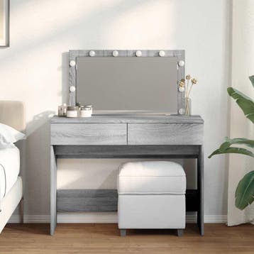 vidaXL Kaptafel met LED-verlichting 100x40x120 cm grijs, Verzenden, Nieuw