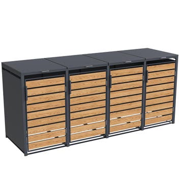 Container ombouw 4 Klikos | Houtlook Antraciet | Nieuw, Tuin en Terras, Ophalen of Verzenden, Nieuw, Metaal, Containerberging