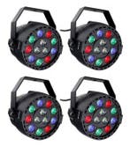Ibiza Light 4x 12W RGBW LED PAR Spots 3-in-1 Wash Effect DMX, Verzenden, Nieuw, Overige typen