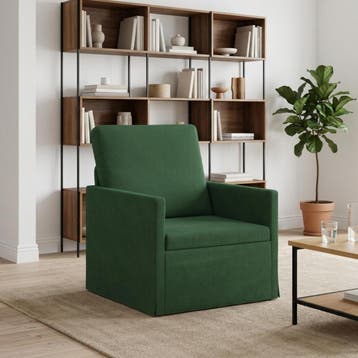vidaXL Fauteuil Jungle Groen 70 x 81 x 82 cm Katoen Stof, Huis en Inrichting, Eenpersoons, Verzenden, Nieuw, Minder dan 150 cm