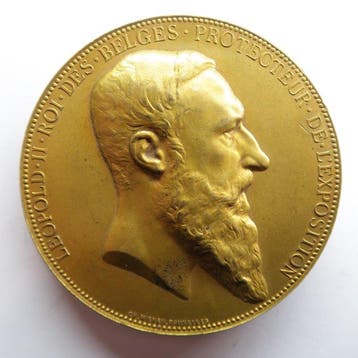 België. Médaille en bronze Léopold II. Exposition