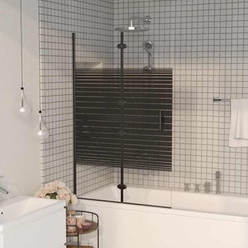 vidaXL Douchewand inklapbaar 80x140 cm zwart, Verzenden, Nieuw
