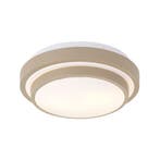 Moderne plafondlamp taupe met wit 34cm IP44 - Walden, Verzenden, Nieuw, Metaal, Modern