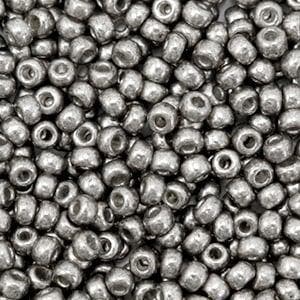 c.a. 5 gram Miyuki rocailles 8/0 - Plated nickel (3 mm 8), Ophalen of Verzenden, Nieuw, Kraal
