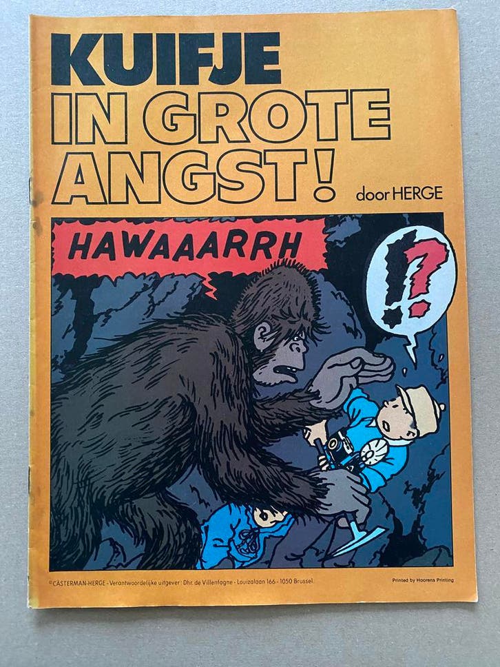 Hergé - Kuifje Chevron Reclame - Kuifje in Grote Angst, Verzamelen, Stripfiguren, Boek of Spel, Gebruikt, Kuifje, Ophalen of Verzenden