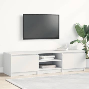 vidaXL Tv-meubel 140x40x35,5 cm bewerkt hout wit, Huis en Inrichting, Kasten | Televisiemeubels, 100 tot 150 cm, Verzenden, Nieuw