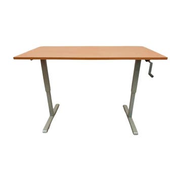 Zit-sta Bureau 160x80 cm, handmatig met zwengel verstelbaar, Ophalen of Verzenden, Gebruikt