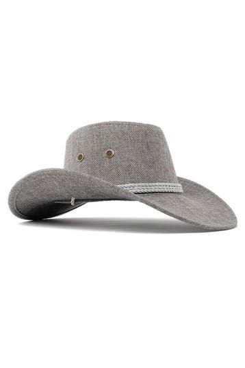 KIMU® Cowboyhoed Donkergrijs Flax Lichtgewicht Donkergrijze, Ophalen of Verzenden, Nieuw, Overige maten, Carnaval