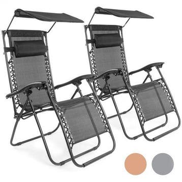 2dekans | LifeGoods Opvouwbare Tuinstoelen - met Luifel -, Ophalen of Verzenden, Zo goed als nieuw