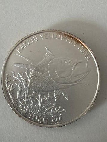 Tokelau. 5 Dollars 2014 Kakahi Yellowfin Tuna - 1 oz(.999)