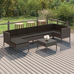 vidaXL 8-delige Loungeset met kussens poly rattan grijs, Tuin en Terras, Verzenden, Nieuw, Rotan, Loungeset
