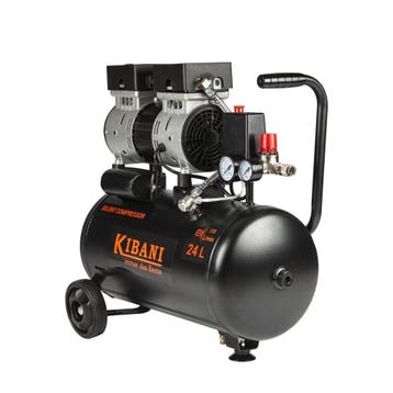 Kibani Super Stille Compressor 24 Liter – Olievrij – 8 BAR –, Nieuw, Kibani