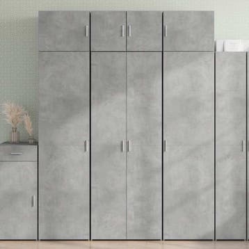 vidaXL buffetkast 70x42,5x185 cm bewerkt hout betongrijs, Minder dan 50 cm, Verzenden, Nieuw, Minder dan 100 cm